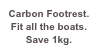 Carbon Footrest.
Fit all the boats.
Save 1kg.